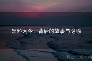 黑料网今日背后的故事与隐喻
