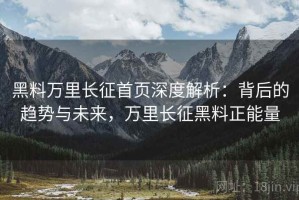 黑料万里长征首页深度解析：背后的趋势与未来，万里长征黑料正能量