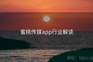蜜桃传媒app行业解读