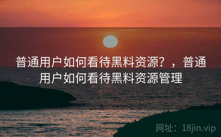 普通用户如何看待黑料资源？，普通用户如何看待黑料资源管理