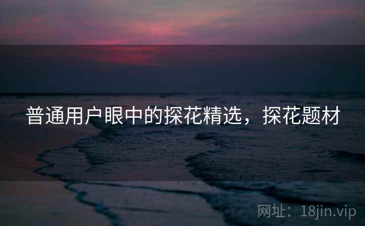 普通用户眼中的探花精选，探花题材