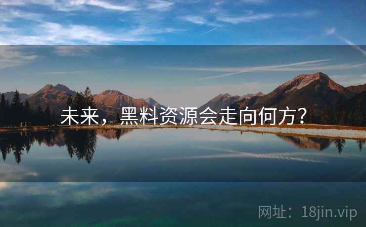 未来,黑料资源会走向何方? 未来,黑料资源会走向何方?